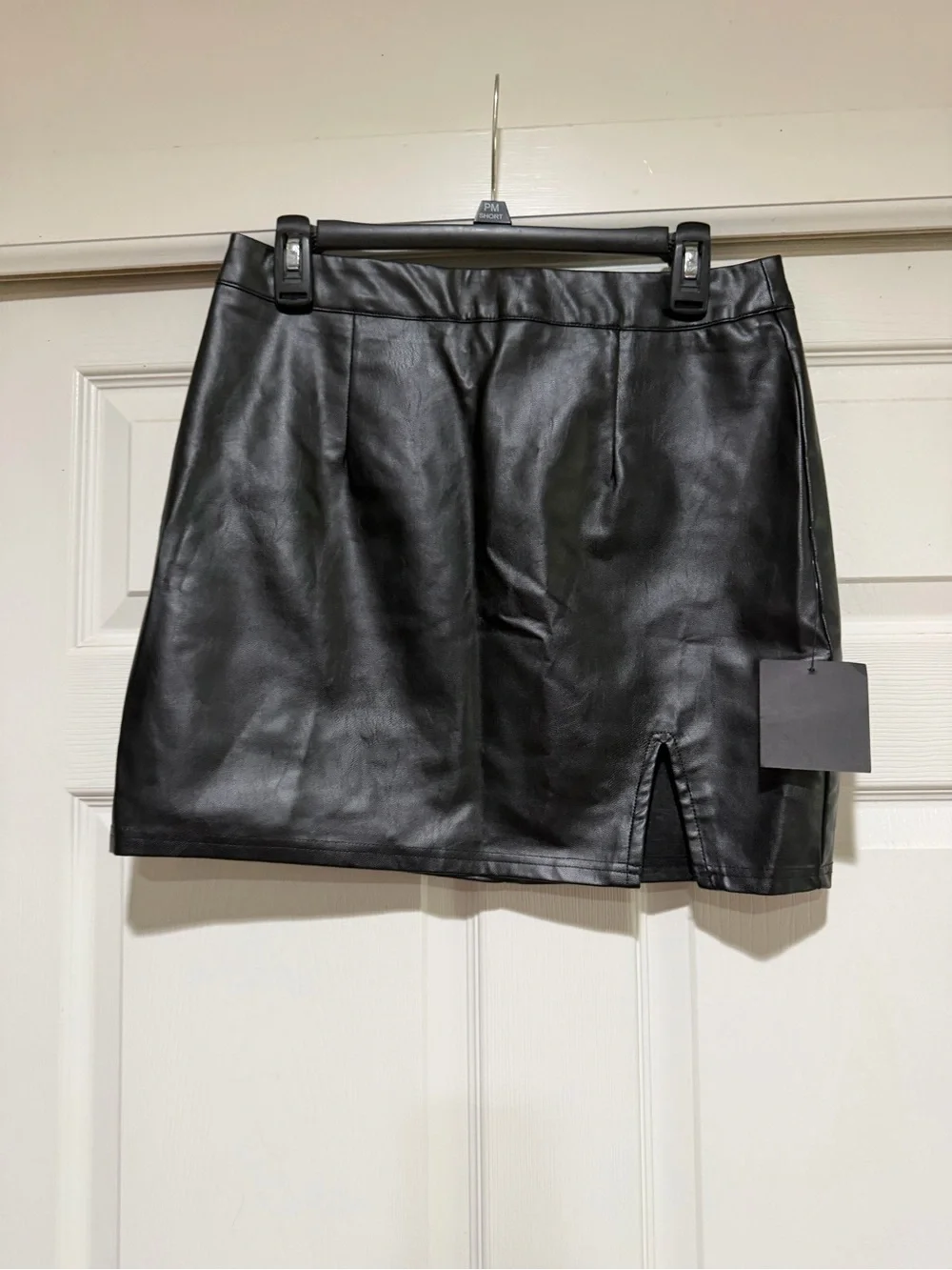 NWT Lulus Corte Black Vegan Leather Mini Skirt‎ Size Medium